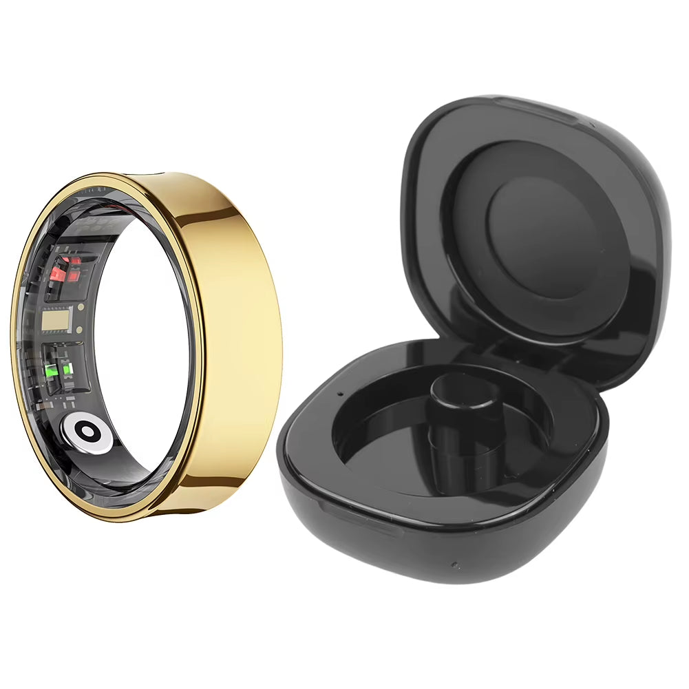 R09 Smart Ring Heart Rate Blood Oxygen Sleep Monitoring Sleep Ring with Charging Case Body Temperature Health and Sleep Monitor